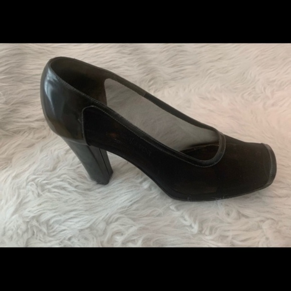 YSL Yves Saint Laurent Pumps Heels Shoes Authentic Patent Leather Mesh - Picture 8 of 16